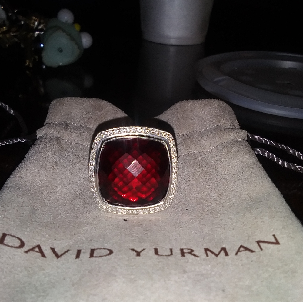 David Yurman Garnett and Diamond ring